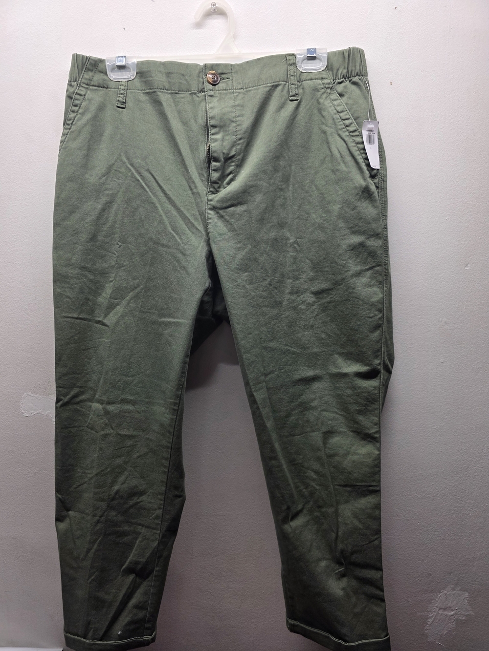 Women's Olive Green Cotton Chino Pants